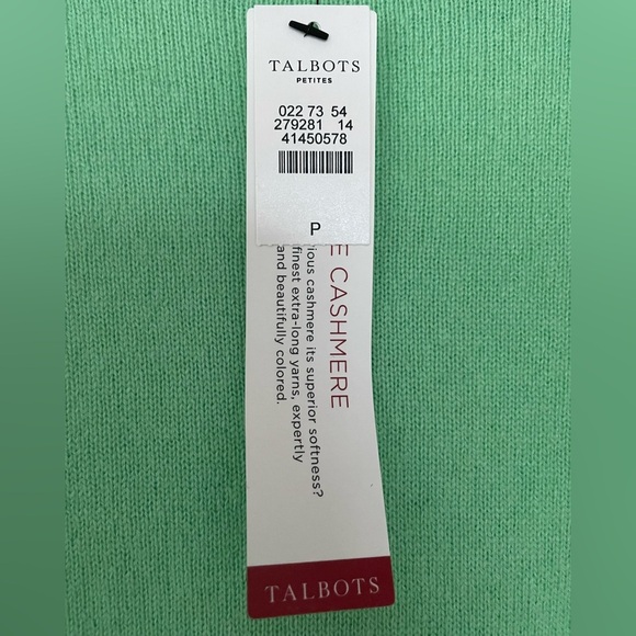 Talbots Cashmere Crewneck Sweater, light green, petite - Picture 5 of 7